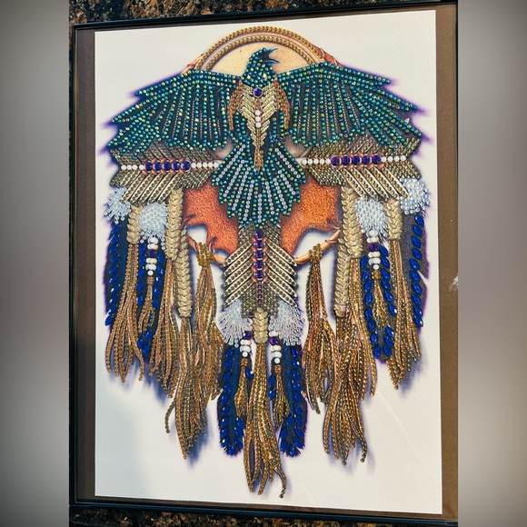 Finished Crystal Rhinestone Crow Dreamcatcher Diamond Painting - Picture 3 of 3